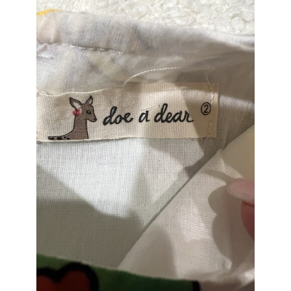 Doe A Deer Whimsical Print Drawing Dress - Doodle Dress size 2 - Picture 5 of 7